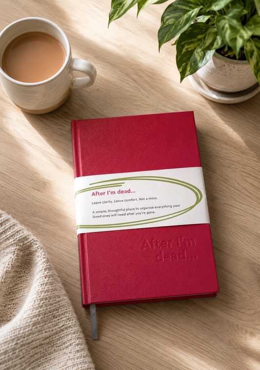 After I'm Dead journal in use — huunuu guided journal" 